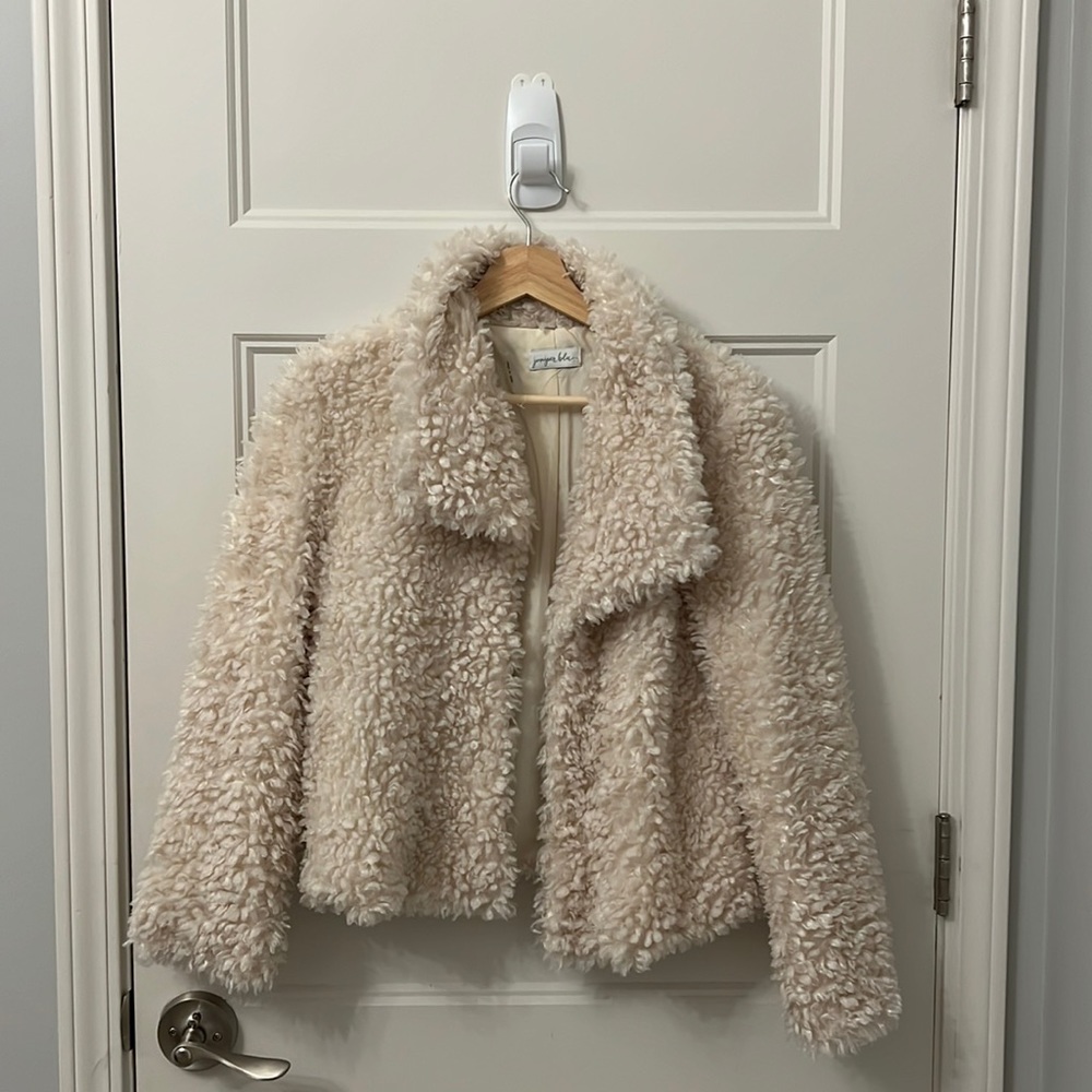 A Juniper Blu fuzzy jacket!
